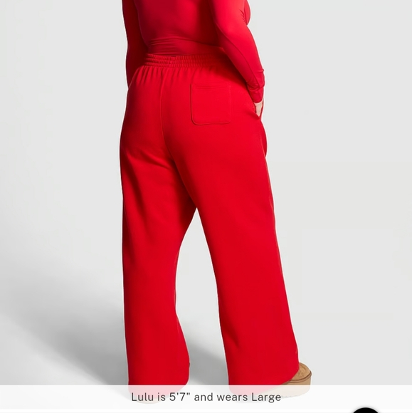 Victoria's secret ivy fleece wide-leg sweatpants RED MEDIUM - Picture 4 of 10